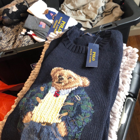 Polo Ralph Lauren Other - Sold  Navy.  blue teddy polo sweater. Sold